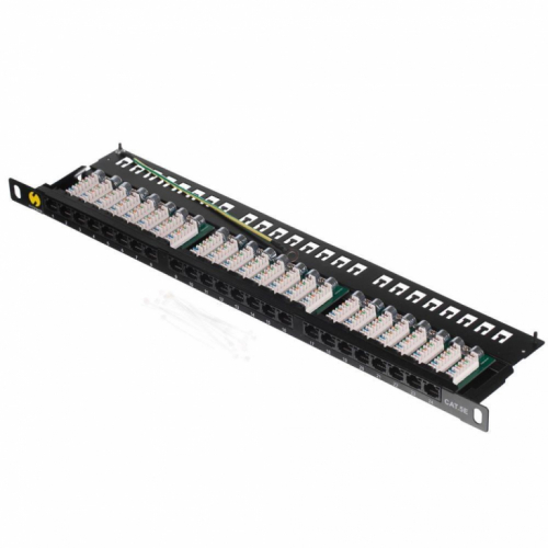 Patch Panel 19'' Netrack 24-Port Cat.5e UTP, 0.5U/1U with Shelf