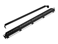 GEMBIRD NPP-C624CM-001 Gembird 19 patch panel 24 port 1U cat.6 with rear cable management, black