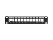 Lanberg Patch Panel 12 Port 1U 10 inch FTP with organizer for keystone modules, black