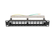 Lanberg Patch Panel 12 Port 1U 10 inch FTP with organizer for keystone modules, black