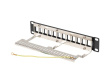 Lanberg Patch Panel 12 Port 1U 10 inch FTP with organizer for keystone modules, black