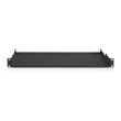 Digitus | Fixed Shelf for Racks | DN-19 TRAY-1-SW | Black | The shelves for fixed mounting can be installed easy on the two front 483 mm (19“) profile rails of your 483 mm (19“) network- or server cabinet. Due to their stable, perforated steel sheet with