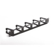 SOMI Networks | 19“ Cable Management Bar with 5pcs Plastc Rings | CMB-02 | Black | Ring Diameter 45x70mm; Holes in the Panel CMB-02
