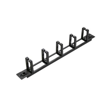SOMI Networks | 19“ Toolless Cable Management Bar with 5pcs Plastc Rings | CMB-02-TOL | Black | Ring Diameter 45x70mm CMB-02-TOL