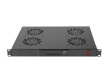 Lanberg Ventilation panel LCD 1U level with thermostat for cabinets, 19 inches, 4 fans, 230V, black