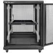 Qoltec 54509 Steel mount shelf with handle for RACK | 600*600 | Pull-out | Black