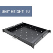 Qoltec 54509 Steel mount shelf with handle for RACK | 600*600 | Pull-out | Black
