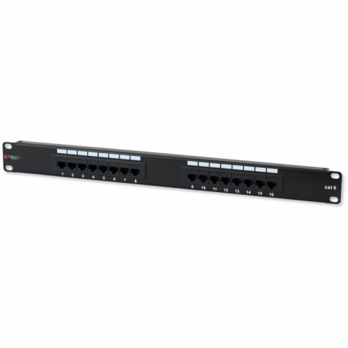 Techly Patch Panel UTP 16 Ports RJ45 Cat.6 I-PP 16-RU-C6T