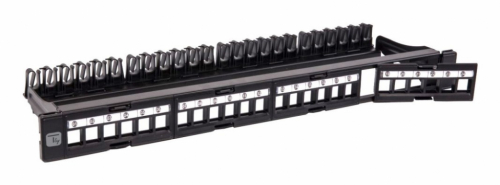 Techly Modular Patch Panel 24 Places UTP with Removable Modules 1 Unit Black