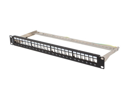 Lanberg Patch panel empty 24 ports 1U 19 inches ftp for keystone modules black