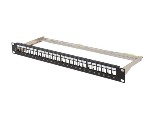 Lanberg Patch panel empty 24 ports 1U 19 inches ftp for keystone modules black