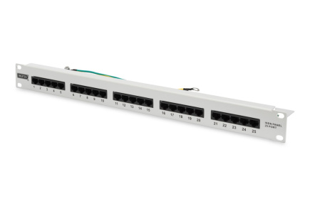 Digitus CAT 3 ISDN Patch Panel, unshielded, grey