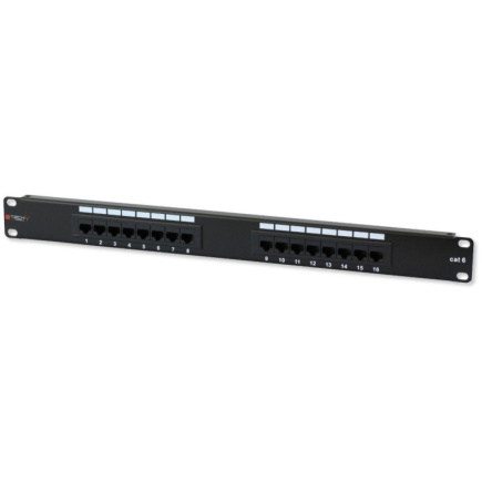 Techly Patch Panel UTP 16 Ports RJ45 Cat.6 I-PP 16-RU-C6T