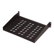 Digitus | Fixed Shelf for Racks | DN-19 TRAY-2-55-SW | Black | The shelves for fixed mounting can be installed easy on the two front 483 mm (19“) profile rails of your 483 mm (19“) network- or server cabinet. Due to their stable, perforated steel sheet