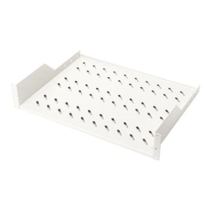 Digitus | Fixed Shelf for Racks | DN-97610 | White | Perfect for storage of components which are not 483 mm (19”) suitable; Slim design which takes space of 2 height units; Easy and quick to mount or dismount; Load capacity: 25 kg; Dimensions:  88 x 482