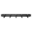 Digitus | Cable Management Panel | DN-97602 | Black | 5x cable management ring (HxD: 40x60 mm). The Cable Management Panel is getting fixed on the 483 mm (19“) profile rails. Five cable guiding rings allow an easy, horizontal array of patch cables. It