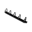 Digitus | Cable Management Panel | DN-97602 | Black | 5x cable management ring (HxD: 40x60 mm). The Cable Management Panel is getting fixed on the 483 mm (19“) profile rails. Five cable guiding rings allow an easy, horizontal array of patch cables. It