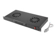 Lanberg Ventilation panel horizontal 1U LCD with thermostat for cabinets, 19 inches, 2 fans, 230V, black