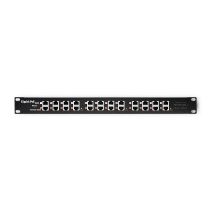 Qoltec 54478 Patch panel RACK | 12 ports | PoE | Black