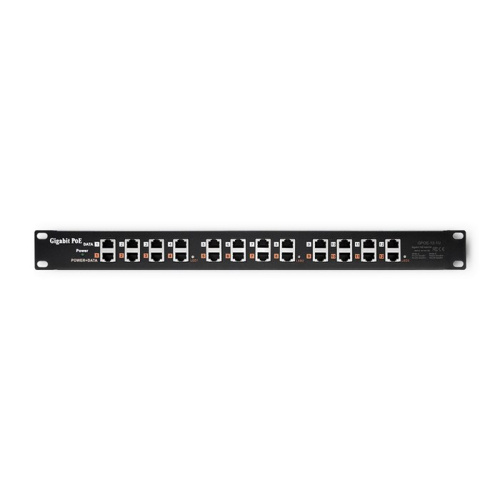 Qoltec 54478 Patch panel RACK | 12 ports | PoE | Black
