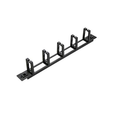 SOMI Networks | 19“ Toolless Cable Management Bar with 5pcs Plastc Rings | CMB-02-TOL | Black | Ring Diameter 45x70mm CMB-02-TOL