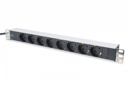 Digitus Power strip PDU 19 inches, 1U, 8 sockets, power: 16A, 4000W, aluminum, 2m