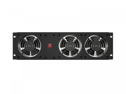 Lanberg Ventilation panel vertical 19 inches for rack cabinet, 3 fans, 230V, Черный