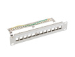 Lanberg Patch Panel 12 Port 1U 10 inch FTP with organizer for keystone modules, gray