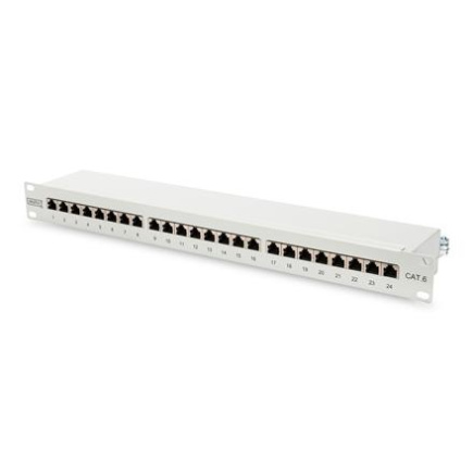 Digitus | Patch Panel | DN-91624S | Valge | Category: CAT 6; Ports: 24 x RJ45; Retention strength: 7.7 kg; Insertion force: 30N max | 48.2 x 4.4 x 10.9 cm DN-91624S