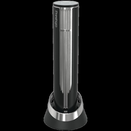 Prestigio Maggiore, smart wine opener, 100% automatic, opens up to 70 bottles without recharging, foil cutter included, premium design, 480mAh battery, Dimensions D 48*H228mm, Must + silver color.