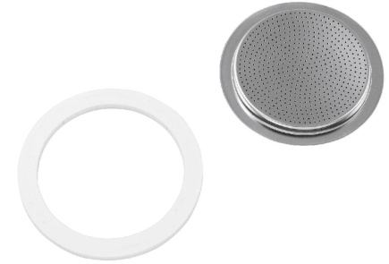 1 silikoontihend + filter Bialetti 6 tassi 0800412, inox