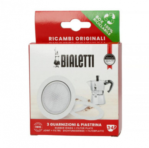 3 tihendit + filter Bialetti Moka Express 3/4 tassi 0800033