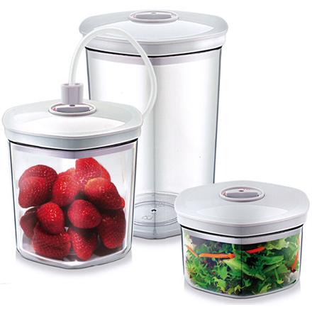 Caso | Vacuum Canister Set | 01260 | 3 canisters | White/Transparent 01260