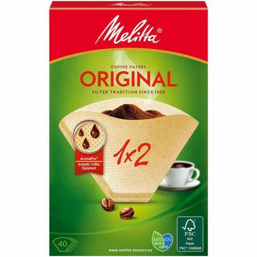 Kohvifiltrid 1x2 Melitta 40 tk / 4006508123094