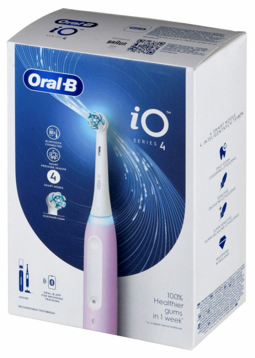 Oral-B Electric Toothbrush iO4 For adults Rechargeable Lavender Number of brush heads included 1 Number of teeth brushing modes 4