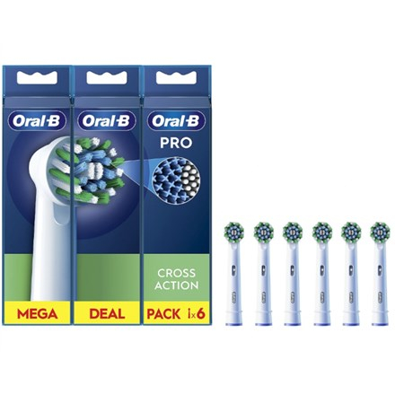 Oral-B | Replaceable toothbrush heads | EB50RX-6 Cross Action Pro | Heads | For adults | Number of brush heads included 6 | White WLONONWCRCHH7