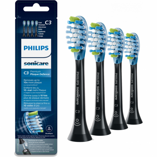 Philips Zahnbürste Zubehör Sonicare Plaque Control - schwarz - 4er