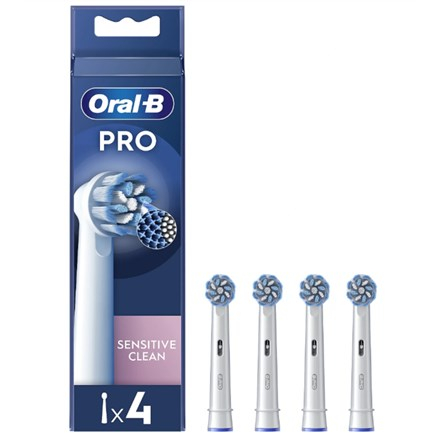 Oral-B | Replaceable toothbrush heads | EB60X-4 Sensitive Clean Pro | Heads | For adults | Number of brush heads included 4 | White WLONONWCRCHFD