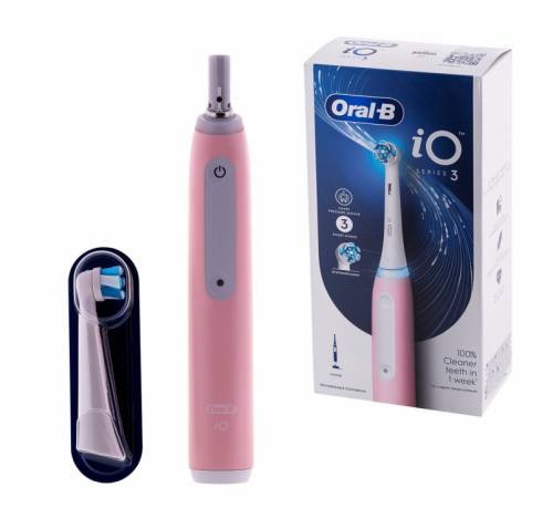 Oral-B Electric Toothbrush iO3 Series Rechargeable For adults Number of brush heads included 1 Blush Pink Number of teeth brushing modes 3