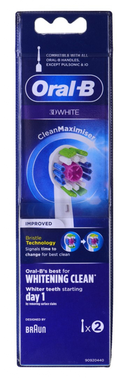 Toothbrush replacement heads ORAL-B Braun 3D White Clean Maximiser 2 pcs. White