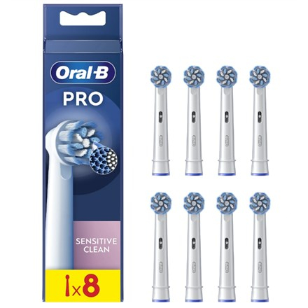 Oral-B | Replaceable toothbrush heads | EB60X-8 Sensitive Clean Pro | Heads | For adults | Number of brush heads included 8 | White WLONONWCRCHEJ