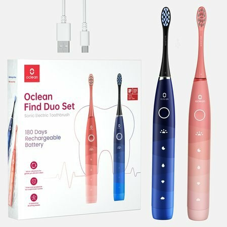 Oclean Flow Find Duo Set Adult Sonic toothbrush Blue, Pink