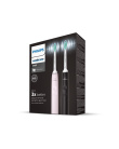 Philips 3100 series HX3675/15 2-pack sonic electric toothbrushes - black & pink