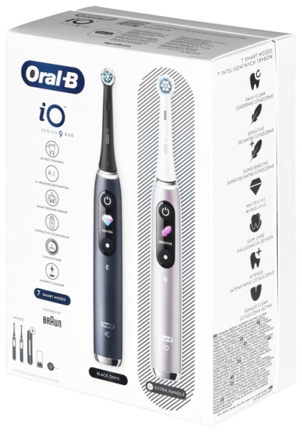 BRAUN ORAL-B ELECTRIC TOOTHBRUSH IO 9N SET DUO Черный ONYX & ROSE QUARTZ