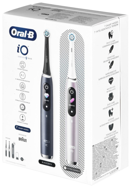 BRAUN ORAL-B ELECTRIC TOOTHBRUSH IO 9N SET DUO Черный ONYX & ROSE QUARTZ
