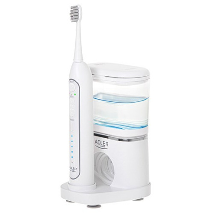 Adler | 2-in-1 Water Flossing Sonic Brush | AD 2180w | Rechargeable | For adults | Number of brush heads included 2 | Number of teeth brushing modes 1 | Белый WLONONWCRBP85