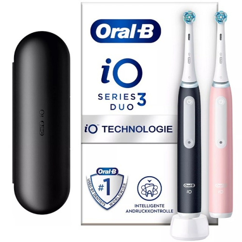 Braun Oral-B iO 3 electric toothbrush DUO Black & PINK set
