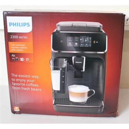 Renew. Philips EP2336/40 Coffee maker, Fully automatic, Black | Philips Coffee maker | EP2336/40 | Pump pressure 15 bar | Built-in milk frother | Fully Automatic | 1500 W | Black | DAMAGED PACKAGING