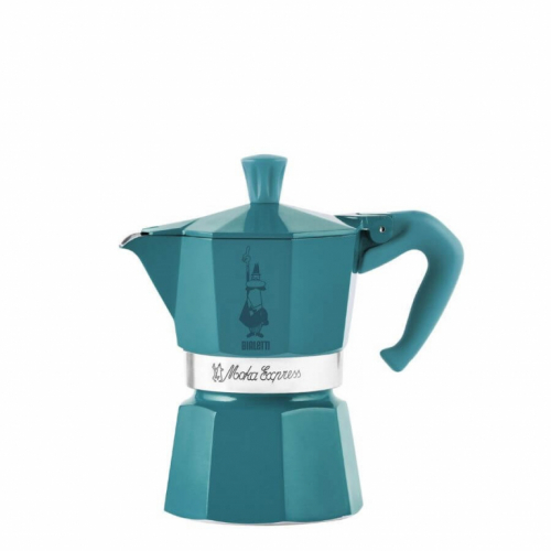 Bialetti Moka Express Winter Wonderland 3TZ cafe 140 ml Turquoise, Silver