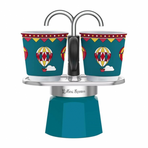 Bialetti Mini Express Winter Wonderland 2TZ coffee machine with two 90ml cups Multicolour